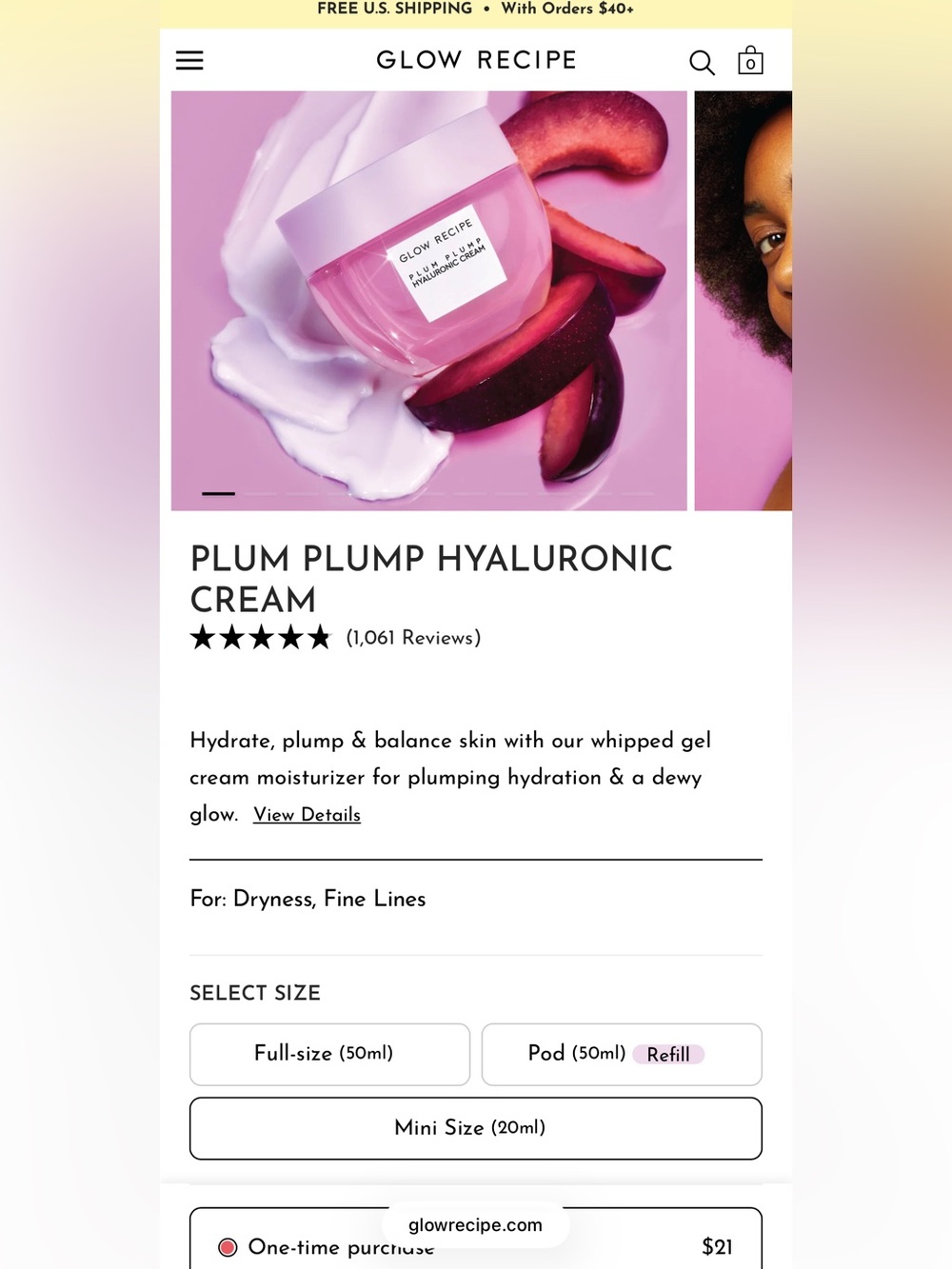 Glow Recipe Pink Plum Hyaluronic Gel-Cream Moisturizer